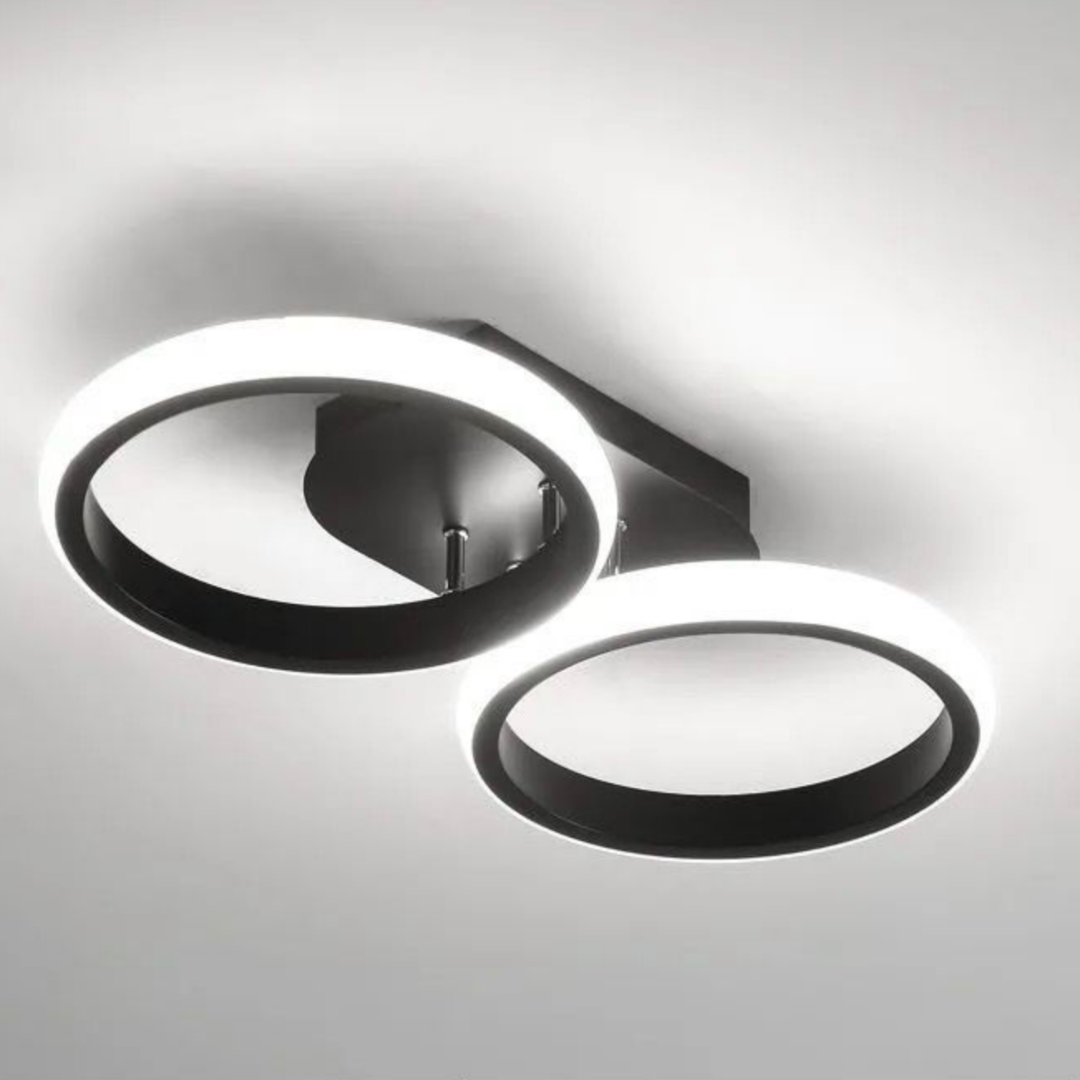 Lustra LED Celio , 16W, 2 Cercuri, Lumina Rece/Calda/Neutra, Negru Lustre LED Default Title Alessandro Design