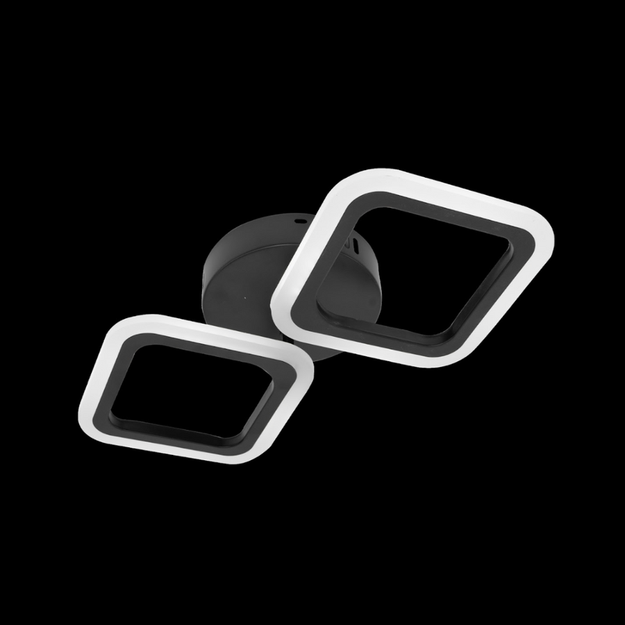 Lustra LED PULSARIS 27W, 2 Patrate, lumina Rece/Calda/Neutra, Negru Lustre LED Default Title Alessandro Design