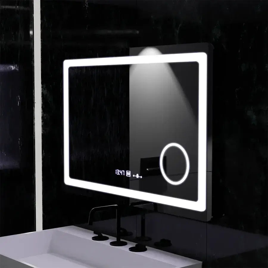 Oglinda LED Rectangulara, 90x60cm, Souverain MotionGlow Marcello, Sistem Dezaburire, Ceas & Termometru, Lupa Cosmetica, Dimabila Oglinzi Marcello Default Title Alessandro Design