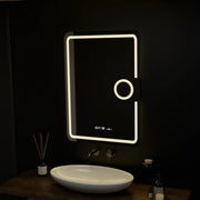 Oglinda LED Rectangulara, 50x70cm, Eclat MotionGlow Marcello, Sistem Dezaburire, Ceas & Termometru, Lupa Cosmetica, Dimabila Oglinzi Marcello Default Title Alessandro Design