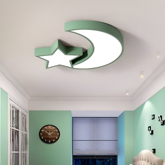 Lustră LED Sofia, 34W, Acril Verde, Formă Lună și Stea, 3000K/4000K/6000K Lustre LED Default Title Alessandro Design