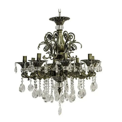 SANSSOUCI Magno krištáľový luster, 8xE14, priemer 65cm, starožitné mosadzné klasické lustre Predvolený názov Alessandro Design