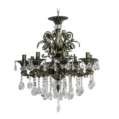 SANSSOUCI Magno krištáľový luster, 8xE14, priemer 65cm, starožitné mosadzné klasické lustre Predvolený názov Alessandro Design