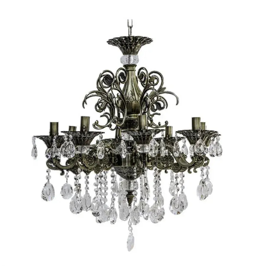 SANSSOUCI Magno krištáľový luster, 8xE14, priemer 65cm, starožitné mosadzné klasické lustre Predvolený názov Alessandro Design