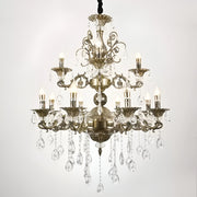 Candelabru SANSSOUCI Royal 12xE14 Metal si Cristal Inaltime Reglabila Alama Antichizata Candelabre Clasice Default Title Alessandro Design