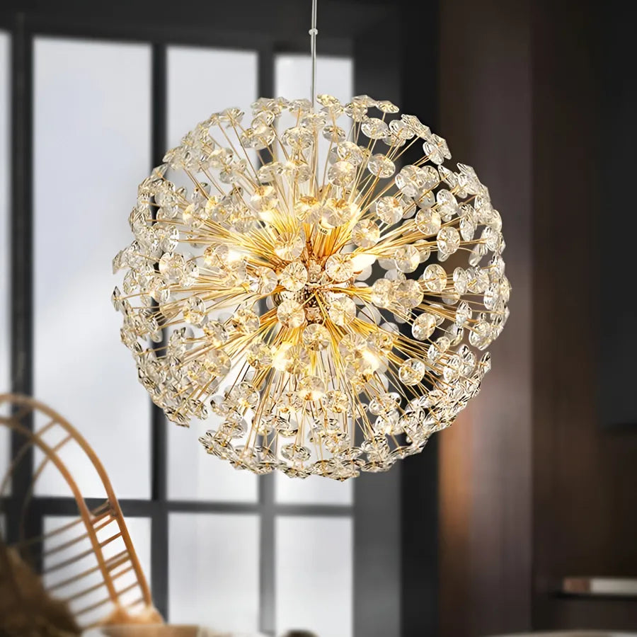 Candelabru Cristal MINUET 9x G9, Diametru 50cm, Auriu Lucios, Inaltime Reglabila Candelabre Moderne Default Title Alessandro Design