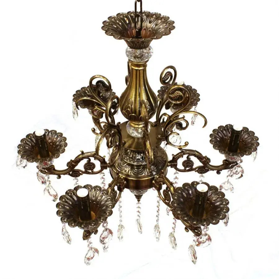 Candelabru Cristal SANSSOUCI Magno, 6xE14, Diametru 62cm, Alama Antichizata Candelabre Clasice Default Title Alessandro Design
