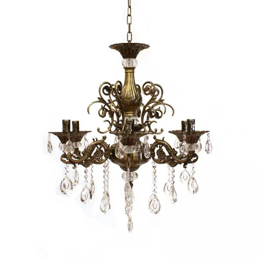 Candelabru Cristal SANSSOUCI Magno, 6xE14, Diametru 62cm, Alama Antichizata Candelabre Clasice Default Title Alessandro Design