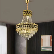 Candelabru Cristal Evangeline Auriu Negru 10XE14 Inaltime Reglabila Candelabre Cristal Default Title Alessandro Design