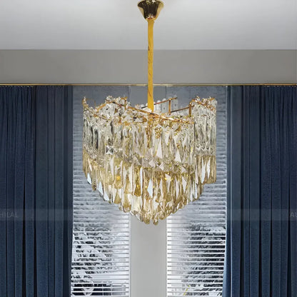Candelabru Cristal TOPKAPI Petito 3xE27, Diametru 30cm, Auriu Lucios, Inaltime Reglabila Candelabre Cristal Default Title Alessandro Design