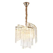 Candelabru Cristal TRIANON Nobile 5x E27, Diametru 38cm, Auriu Lucios, Inaltime Reglabila Candelabre Cristal Default Title Alessandro Design