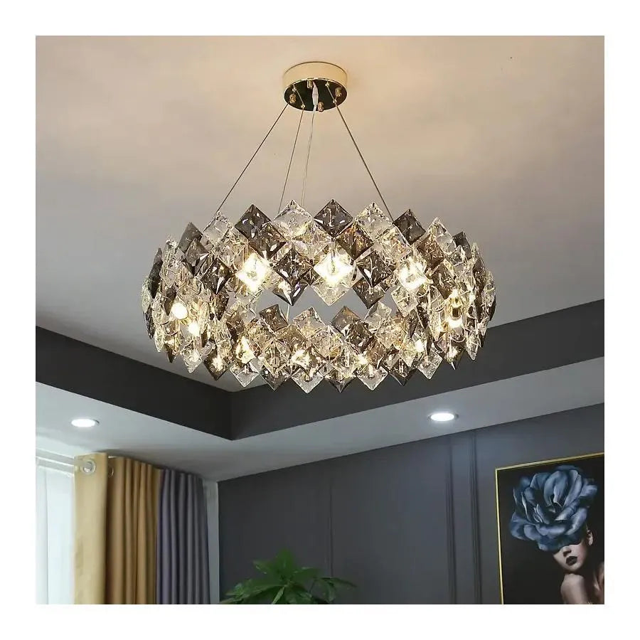 Candelabru Cristal Heja 5x E27 Crom Lucios Candelabre Cristal Default Title Alessandro Design