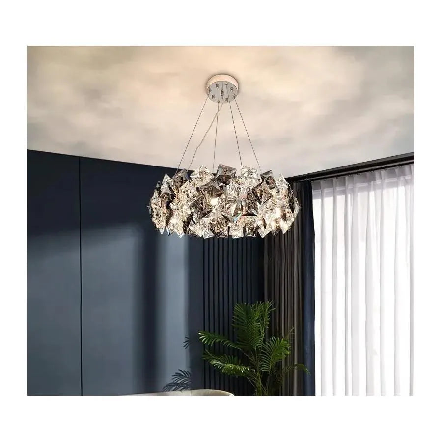 Candelabru Cristal Heja 5x E27 Crom Lucios Candelabre Cristal Default Title Alessandro Design