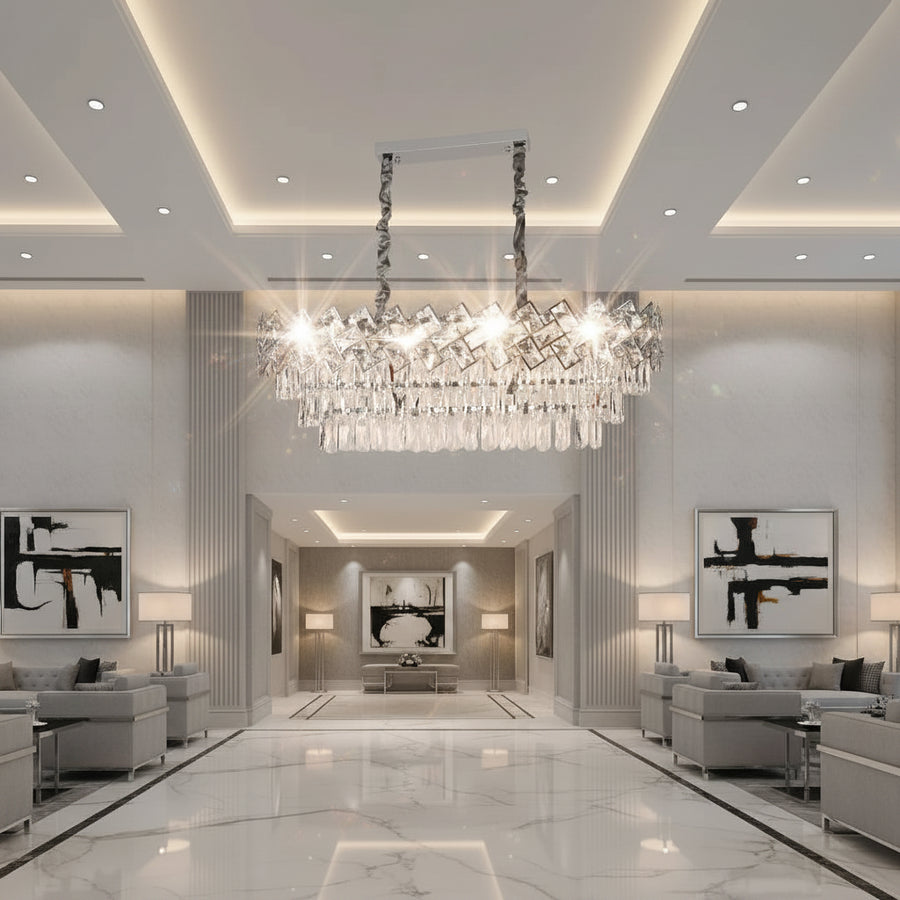 Candelabru Cristal WINDSOR Regalis 10xE14, Crom Lucios, Inaltime Reglabila Candelabre Cristal Default Title Alessandro Design