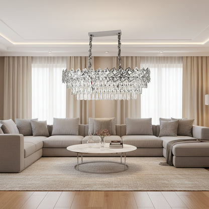 Candelabru Cristal WINDSOR Regalis 10xE14, Crom Lucios, Inaltime Reglabila Candelabre Cristal Default Title Alessandro Design