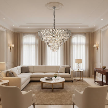 Candelabru Cristal WINDSOR Supremo 10xE14, Diametru 80cm, Crom Lucios, Inaltime Reglabila Candelabre Cristal Default Title Alessandro Design