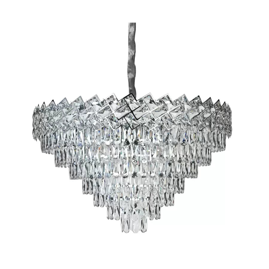 Candelabru Cristal WINDSOR Supremo 10xE14, Diametru 80cm, Crom Lucios, Inaltime Reglabila Candelabre Cristal Default Title Alessandro Design