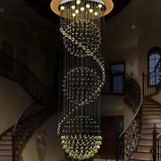 Candelabru Cristal LED 70W IMPERIALE Auriu, Diametru 50cm, Inaltime 200cm, Model Scara Candelabre Cristal Default Title Alessandro Design