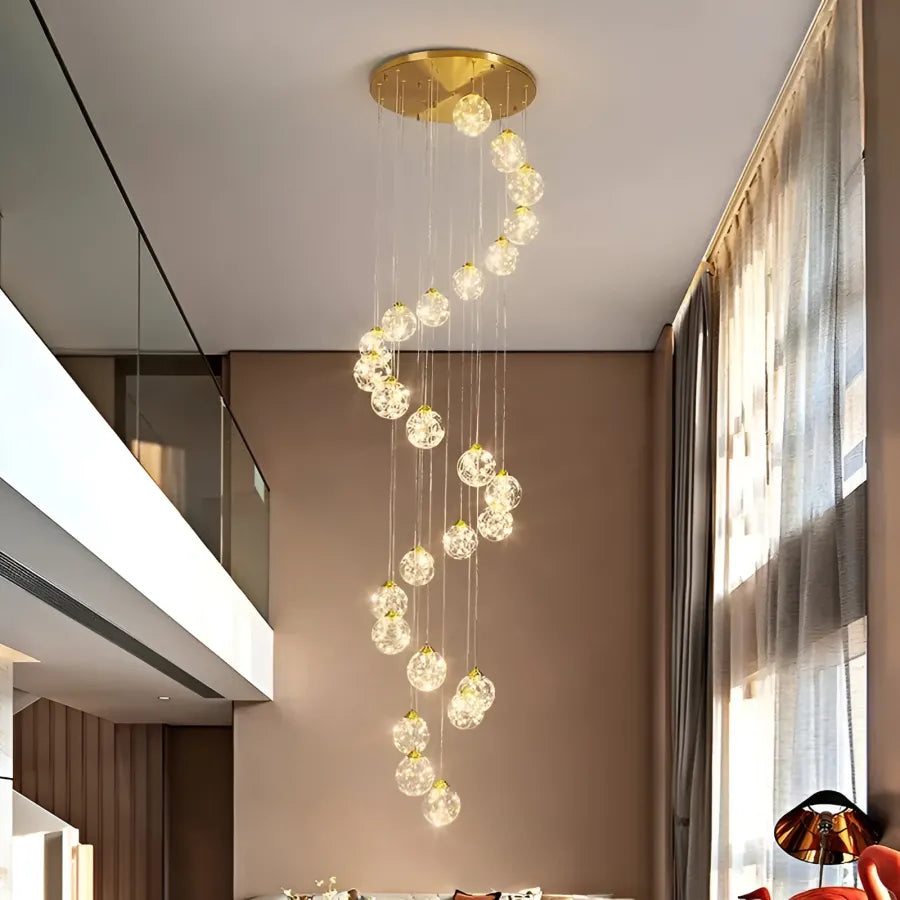 Candelabru Cristal LED KILKENNY Culmino, 144W, Lumina Neutra, Diametru 60cm, Auriu Candelabre Moderne Default Title Alessandro Design