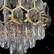 Candelabru Cristal Melih 5x E27 Diametru 40cm Auriu Negru Candelabre Cristal Default Title Alessandro Design