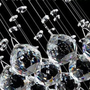 Candelabru Cristal LED 13 xGU10 Meili Crom, Diametru 80cm, Inaltime 240cm, Model Scara Candelabre Cristal Default Title Alessandro Design