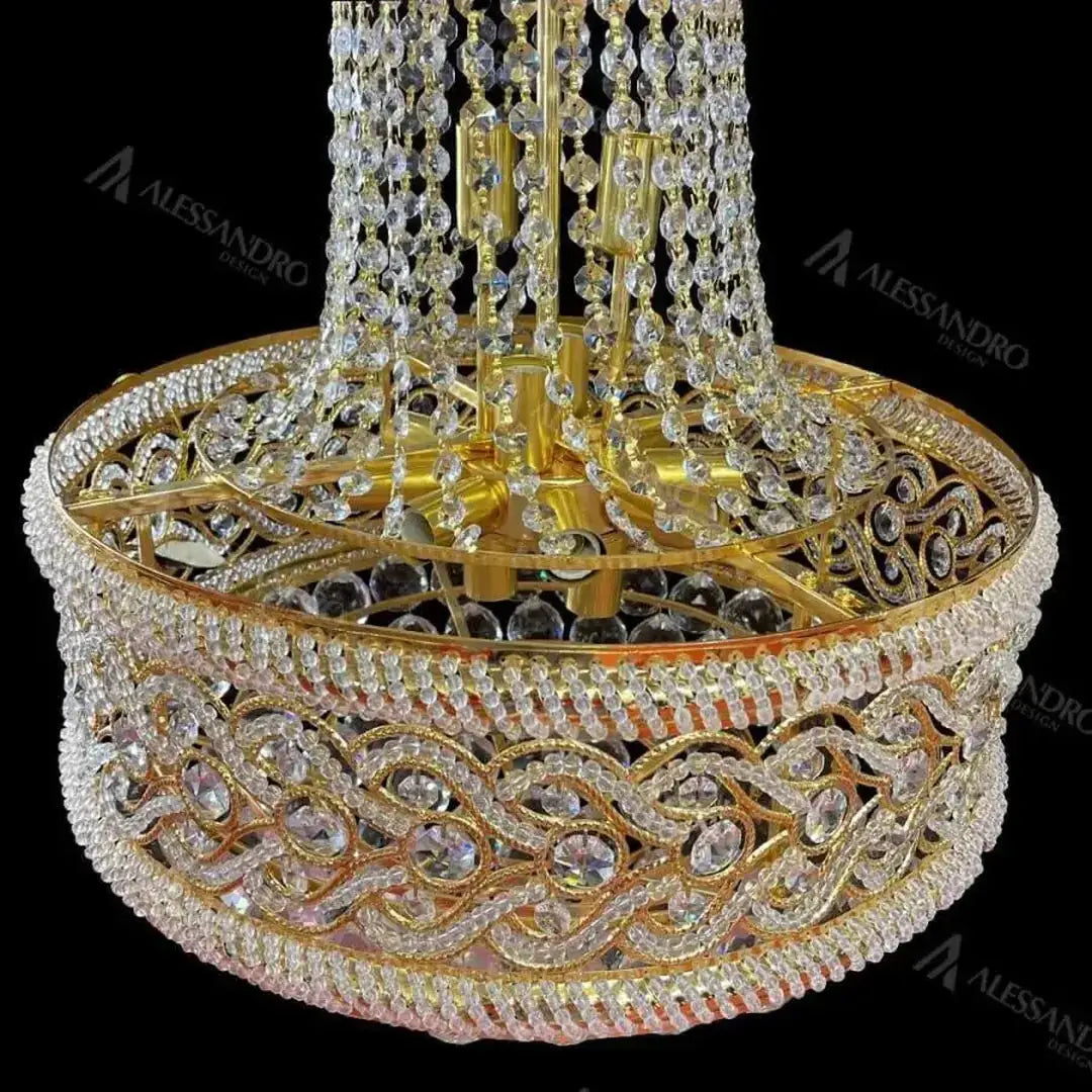 Candelabru Cristal Selim 14x E14 Auriu Candelabre Cristal Default Title Alessandro Design