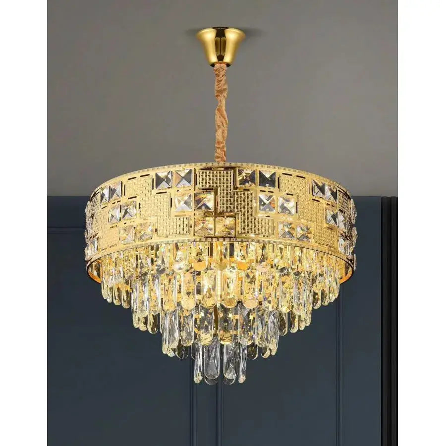 Candelabru Cristal NEUSCHWANSTEIN Eleganza 7xE14, Diametru 49cm, Auriu, Inaltime Reglabila Candelabre Cristal Default Title Alessandro Design