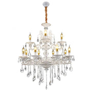 Candelabru SANSSOUCI Royal 12xE14 Metal si Cristal Inaltime Reglabila Alb si Argintiu Candelabre Cristal Default Title Alessandro Design