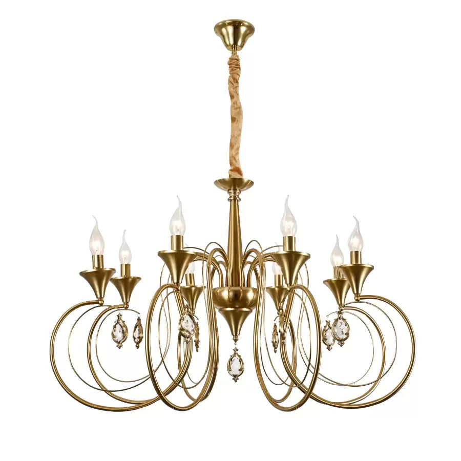 Candelabru Cristal Frederick 8xE14, Diametru 52cm, Auriu, Inaltime Reglabila Candelabre Clasice Default Title Alessandro Design