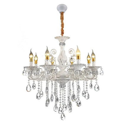 Candelabru Cristal SANSSOUCI Magno, 8xE14, Diametru 68cm, Alb Candelabre Clasice Default Title Alessandro Design