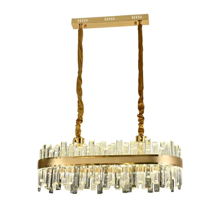 Candelabru LED Achim cu Telecomanda, 200W, Diametru 80cm, Auriu, Dimabil Candelabre Cristal Default Title Alessandro Design