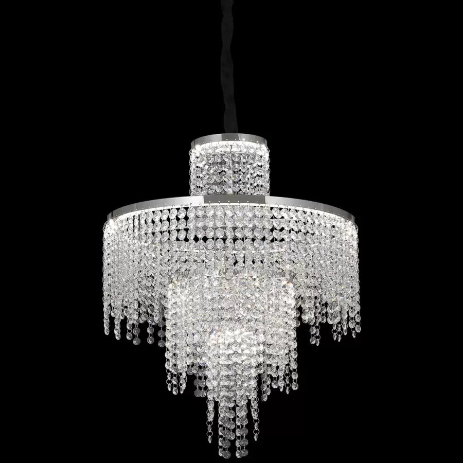Candelabru LED Cristal cu Telecomanda Oscar 59W Dimabil Argintiu Candelabre Moderne Default Title Alessandro Design