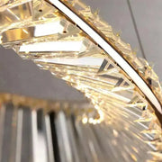 Lustra LED suspendata cu telecomanda si cristal CAIRO 36W, 1 Cerc, lumina Rece/Calda/Neutra, Dimabila, Auriu Lucios, Inaltime Reglabila Lustre LED Cristal Default Title Alessandro Design