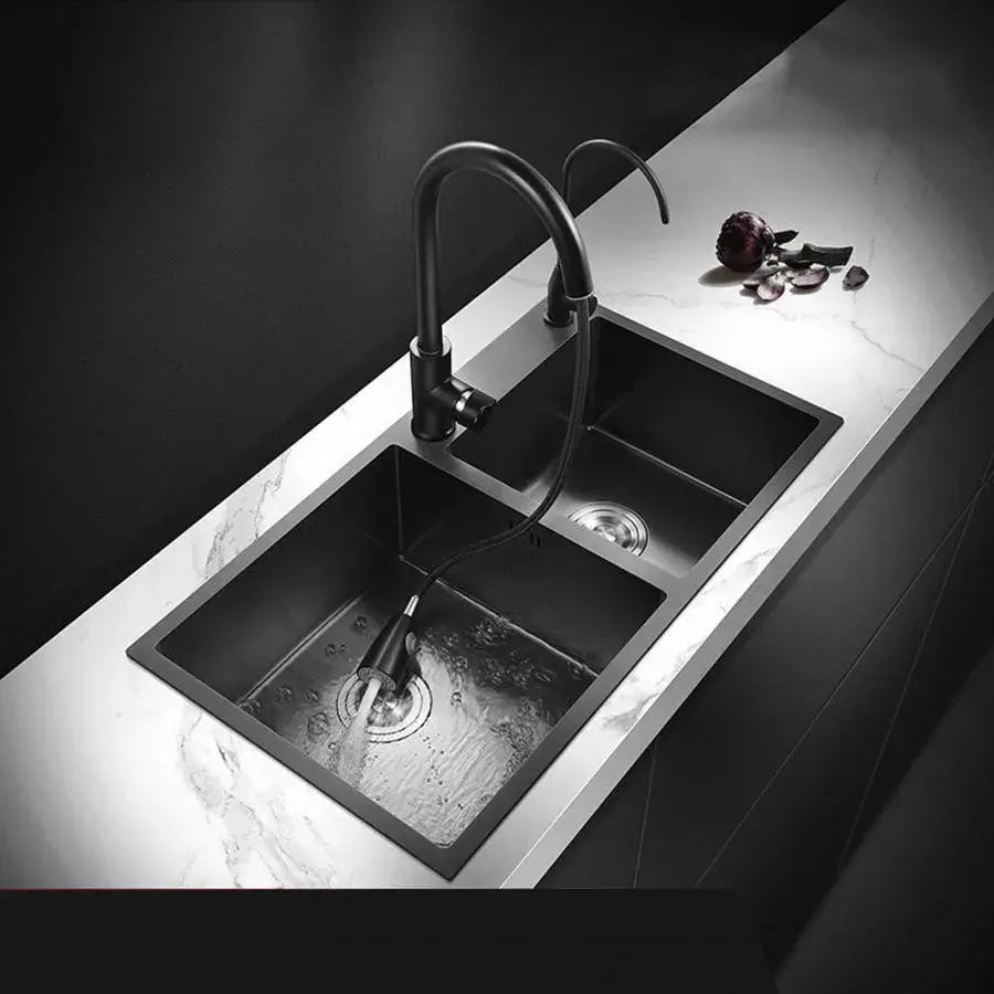Nerezový kuchynský drez 82x45 cm Tmavošedý Predvolený názov Alessandro Design