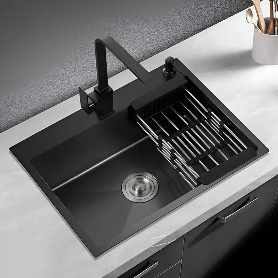 Chiuveta Bucatarie Inox 60x45x21 cm Negru Grafit Default Title Alessandro Design