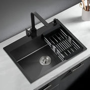 Chiuveta Bucatarie Inox 75x40x21 cm Negru Grafit Chiuvete Default Title Alessandro Design