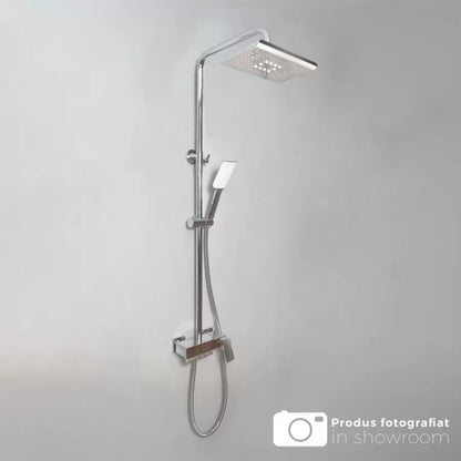 Sprchový stĺp s batériou a nastaviteľným uzáverom, sanitárna mosadz, chróm, 9920 kohútiky a sprchové stĺpy Predvolený názov Alessandro Design