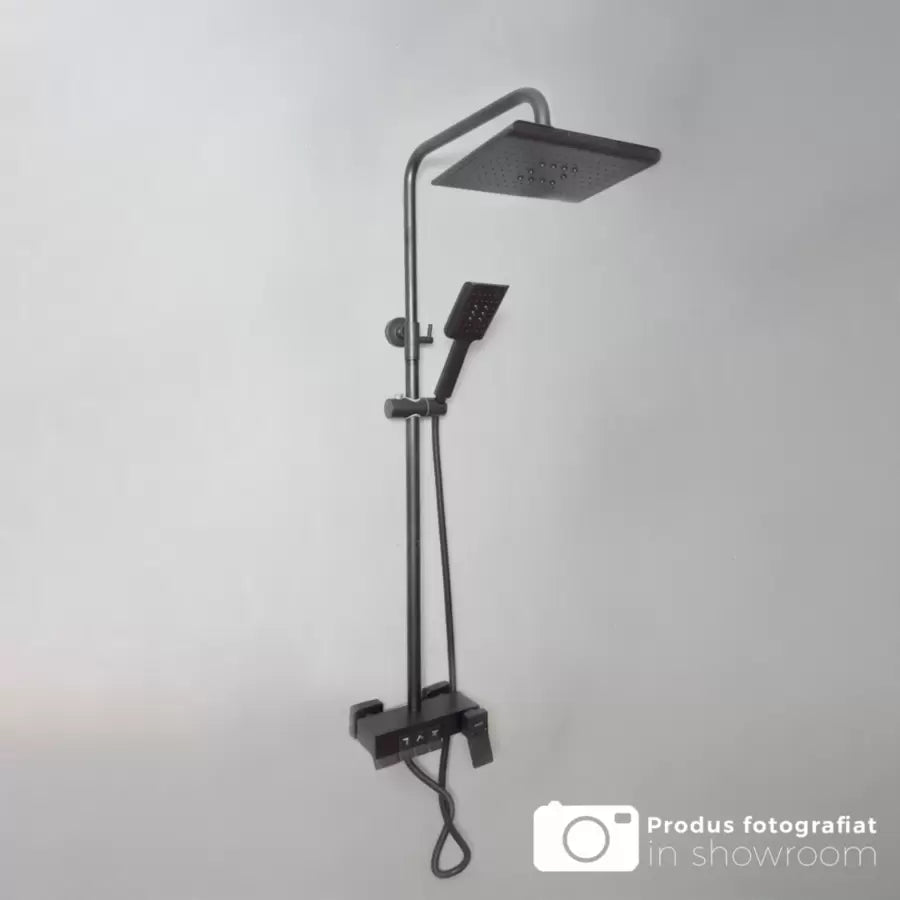 Sprchový stĺp so sprchovou hlavicou a nastavovacím uzáverom, sanitárna mosadz, čierna, 9920H Batérie a sprchové stĺpy Predvolený názov Alessandro Design