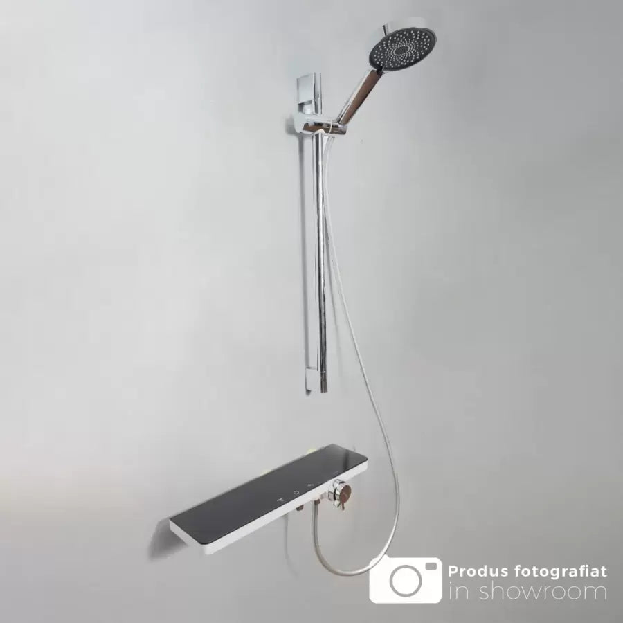 Coloana Dus Inox Lucios Argintiu Negru 11211BH/C Baterii & Coloane de Duș Default Title Alessandro Design