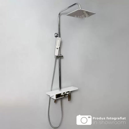 Sprchový stĺp, LCD displej, nehrdzavejúca oceľ, biela/strieborná, SJG/009 Batérie a sprchové stĺpy Predvolený názov Alessandro Design