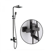 SET Coloana de dus, Inox, Para Patrata, Efect Ploaie, 3 Functii, Montare Pe Perete, Negru Satin, Accesorii Incluse, HS007 Baterii & Coloane de Duș Default Title Alessandro Design