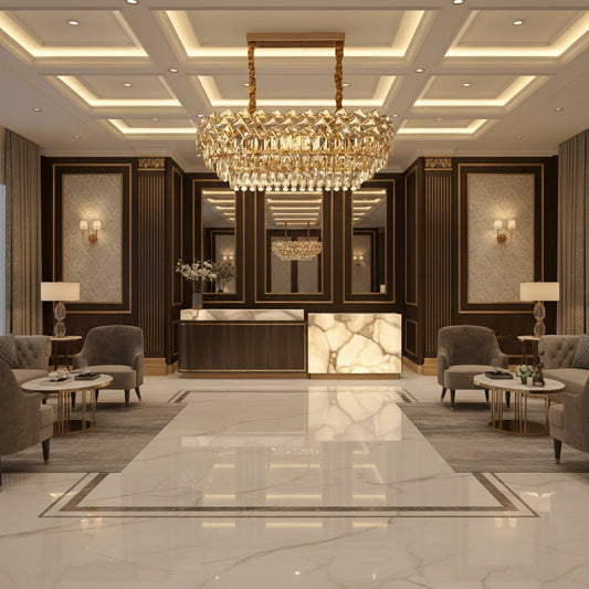 Candelabru Cristal WINDSOR Regalis 10x E14, Auriu Lucios, Inaltime Reglabila Candelabre Cristal Default Title Alessandro Design