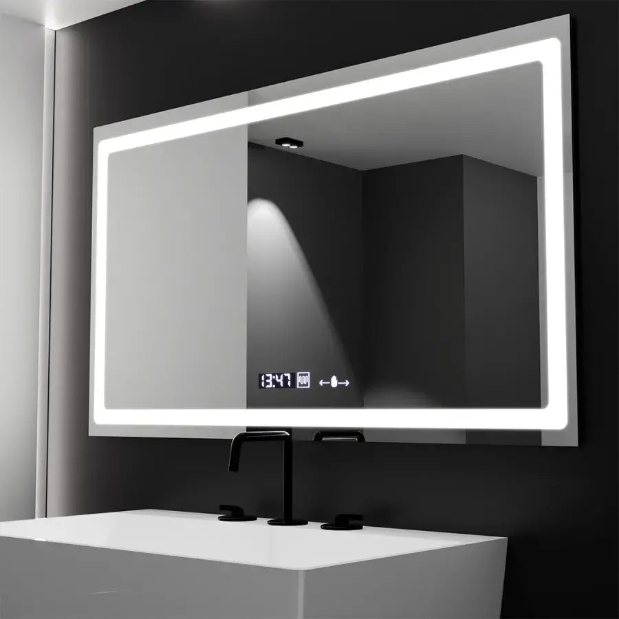 Oglinda LED Rectangulara, 120X70cm, Radiante Senzor MotionGlow Marcello, Sistem Dezaburire, Ceas & Termometru, Dimabila Oglinzi Marcello Default Title Alessandro Design