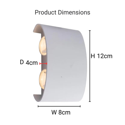 Fantas Aplica LED de Exterior si Interior, 4 Surse x 1W, IP65, Metalic, Alb, 3000K Aplice de Exterior Default Title Alessandro Design