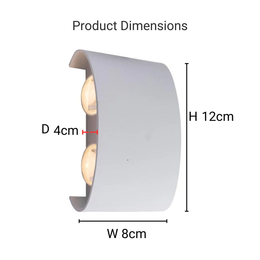 Fantas Aplica LED de Exterior si Interior, 4 Surse x 1W, IP65, Metalic, Alb, 3000K Aplice de Exterior Default Title Alessandro Design