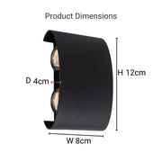Fantas Aplica LED de Exterior si Interior, 4 Surse x 1W, IP65, Metalic, Negru, 3000K Aplice de Exterior Default Title Alessandro Design