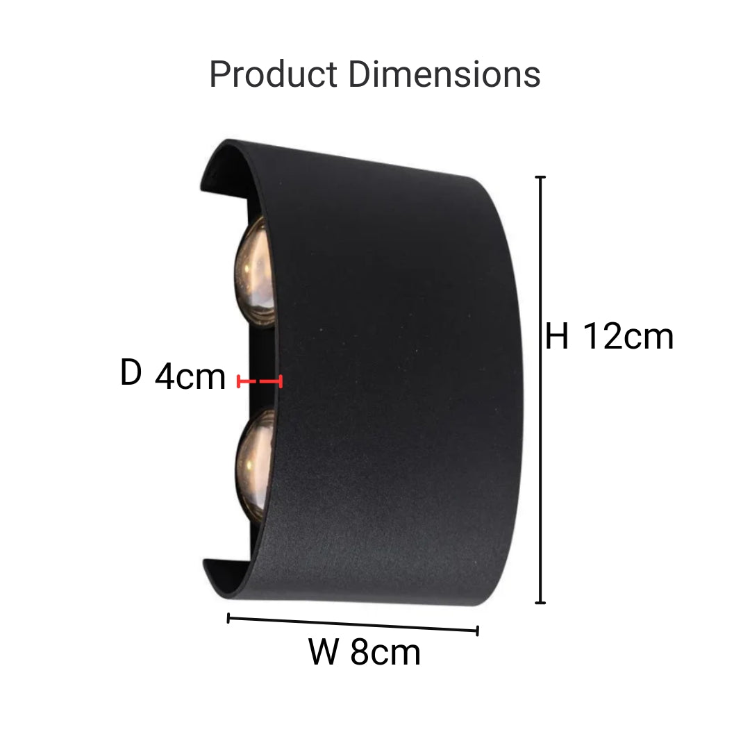 Fantas Aplica LED de Exterior si Interior, 4 Surse x 1W, IP65, Metalic, Negru, 3000K Aplice de Exterior Default Title Alessandro Design