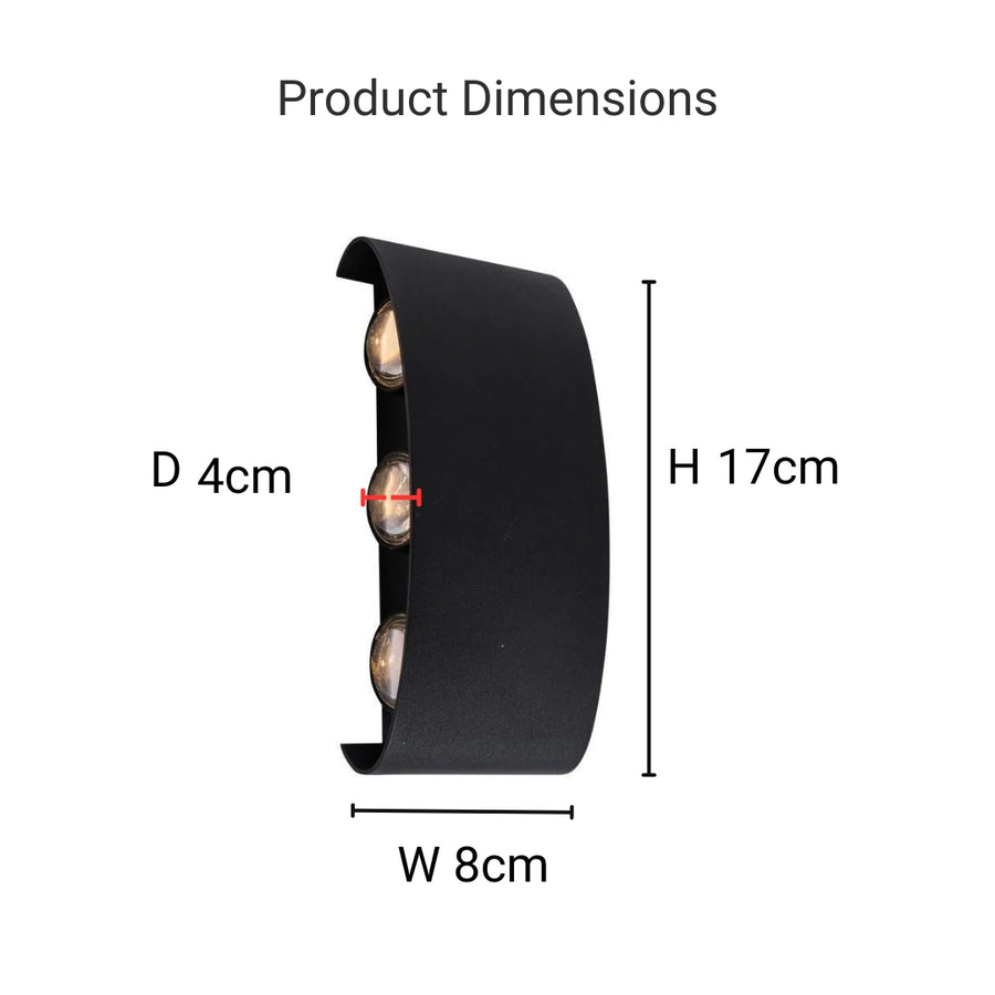 Fantas Aplica LED de Exterior si Interior, 6 Surse x 1W, IP65, Metalic, Negru, 3000K Aplice de Exterior Default Title Alessandro Design