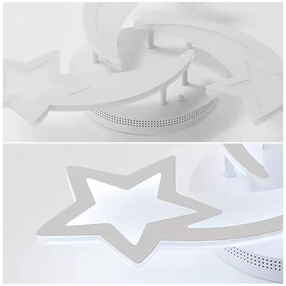 Lustra LED cu telecomanda IPOMOEA 51W, 3 Stele, lumina Rece/Calda/Neutra, Dimabila, Alb Lustre LED cu Telecomanda Default Title Alessandro Design