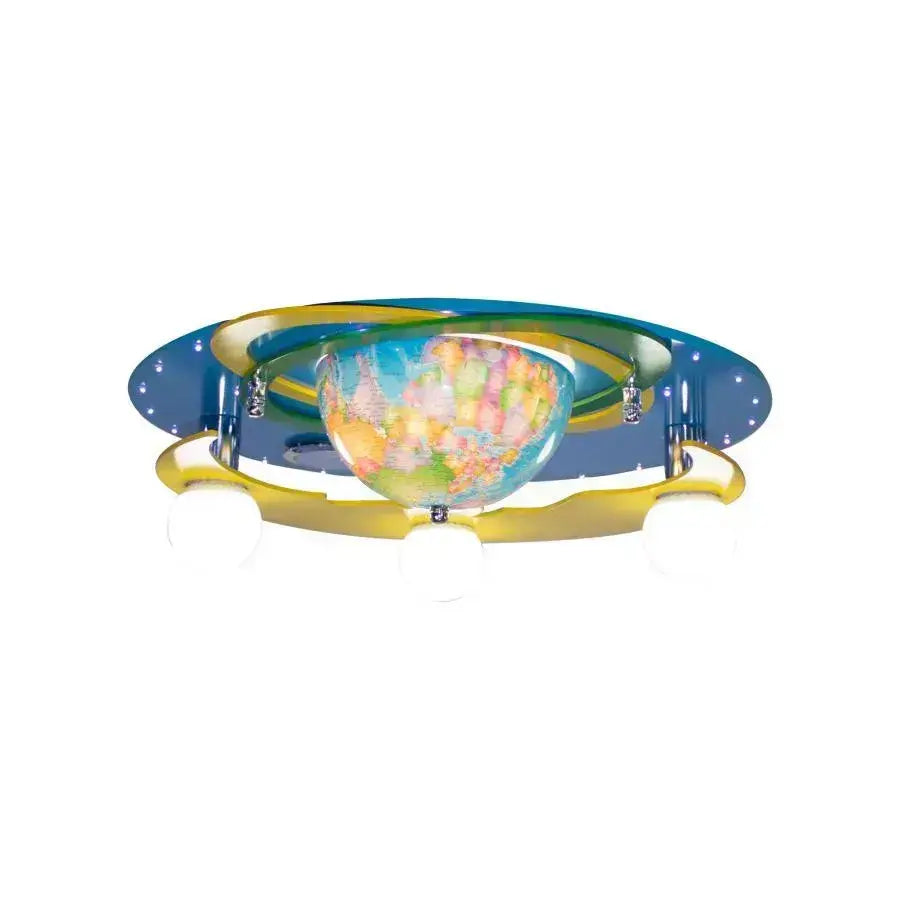 BETI detský luster s otočným glóbusom, 3xE27, integrovaný Bluetooth reproduktor, modré detské luster Predvolený názov Alessandro Design